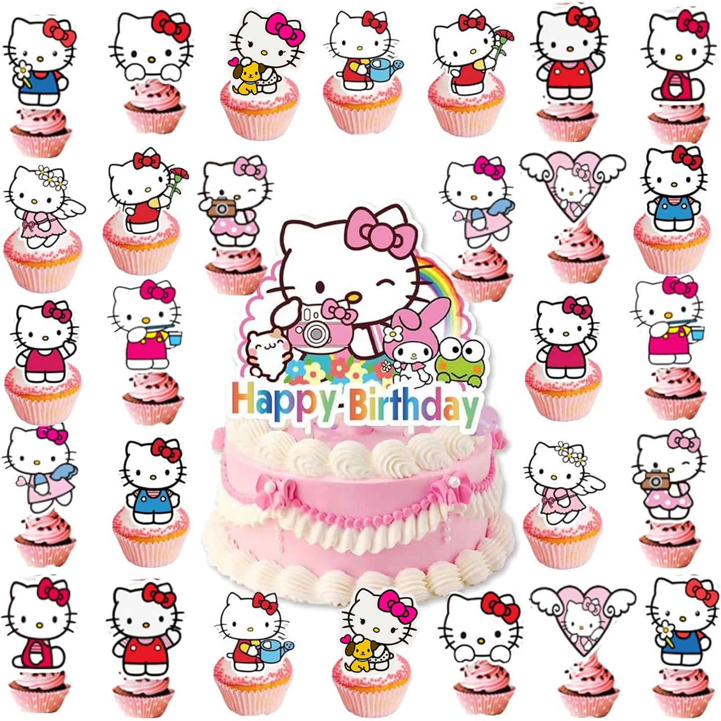 Cute Birthday Cake Topper Kit – 49 Piece