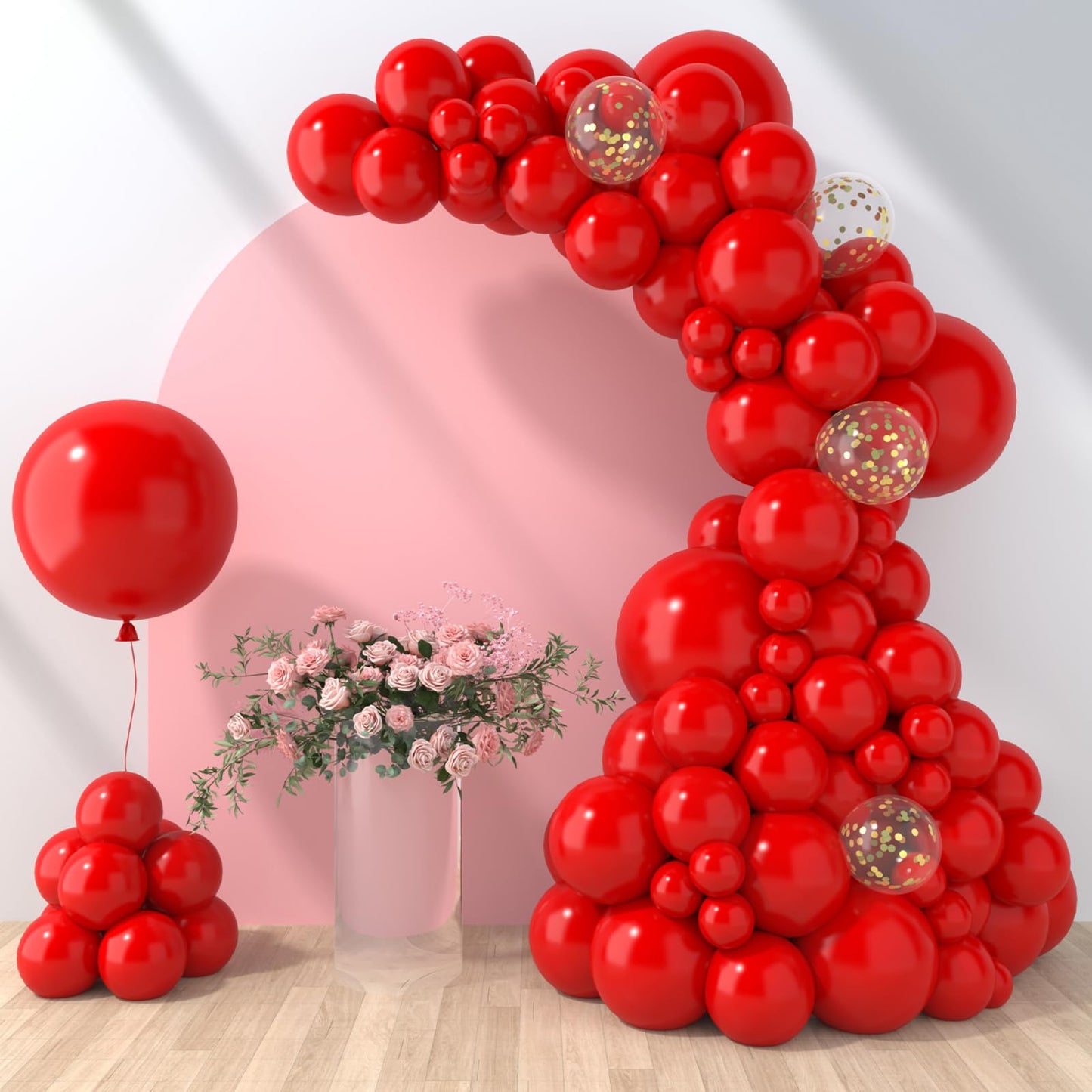 Red Balloon Garland Arch Kit – 160 Piece
