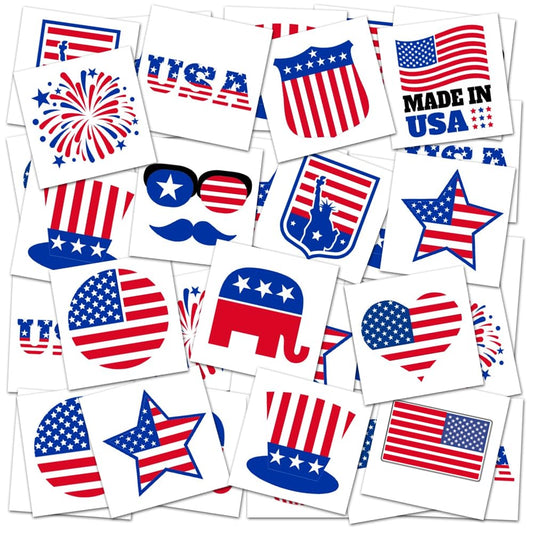 Patriotic Temporary Tattoos Kids 4th of July Party Favours