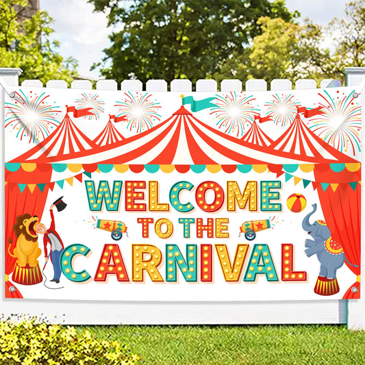 Welcome to the Carnival Party Banner – 72 x 44 Inch