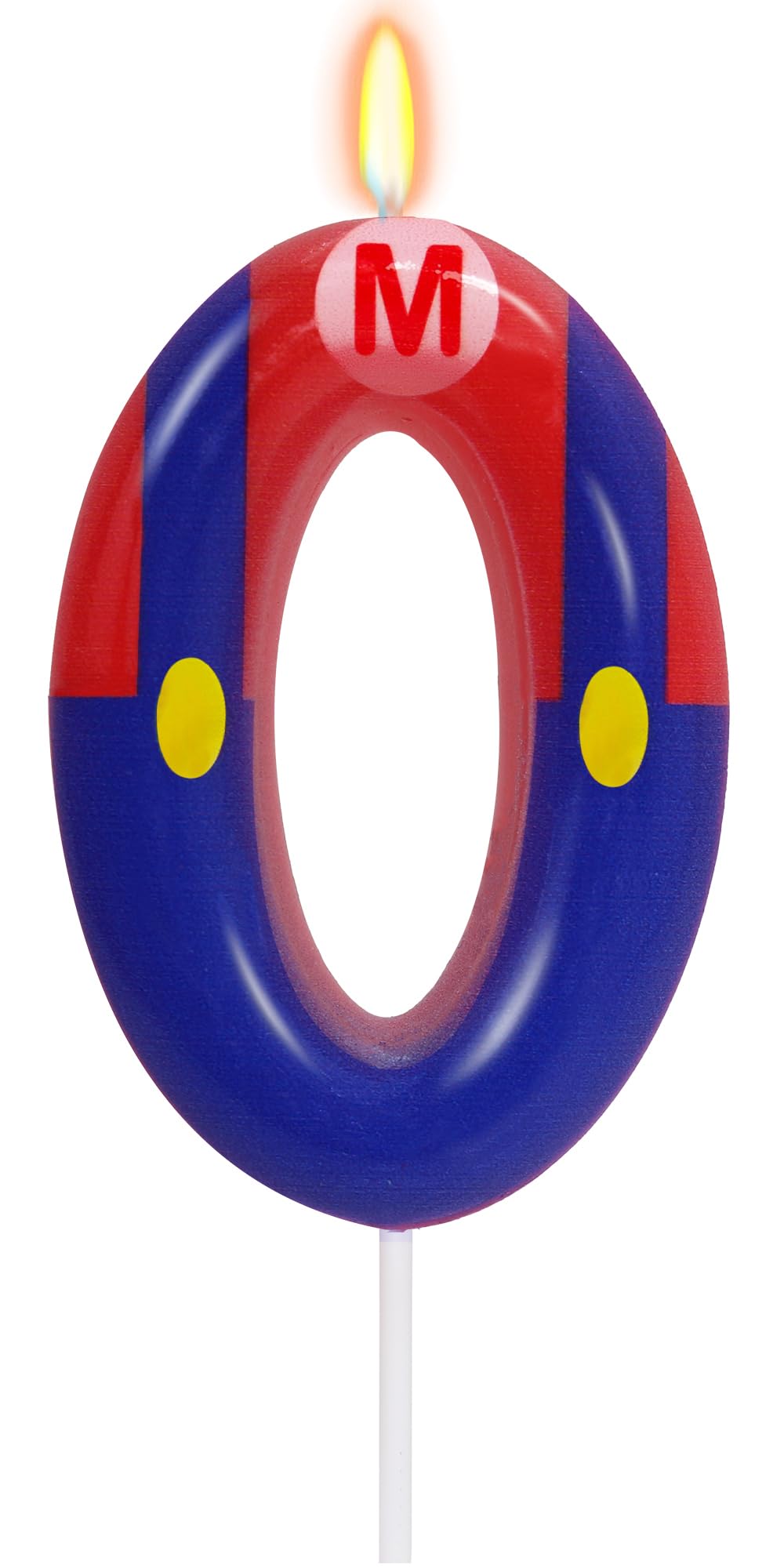 Cartoon Game Blue & Red Number 0 Birthday Cake Candle