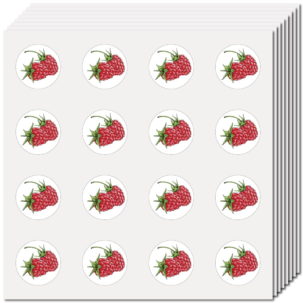 Raspberry Round Waterproof Stickers – 128 Pack, Scrapbooking