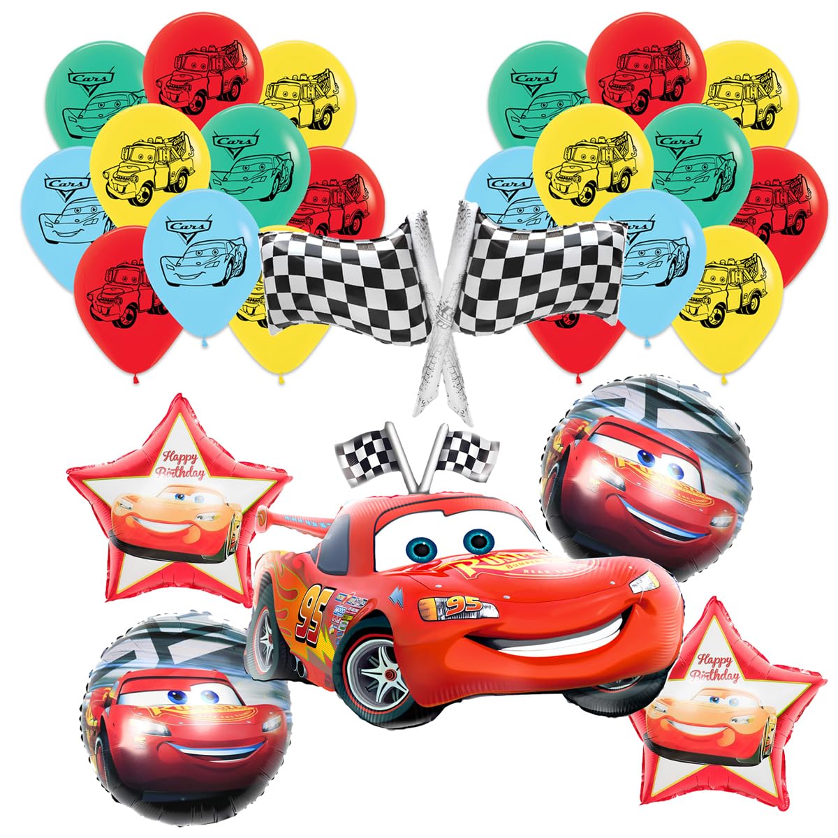Racing Car Character Party Balloons Set