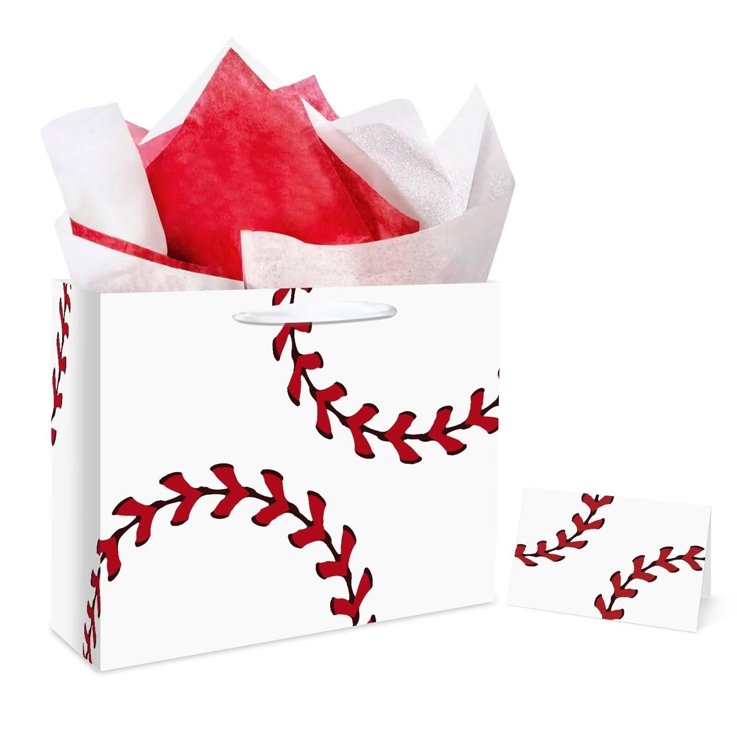 Baseball Party Gift Bag with Greeting Card & Tissue Paper