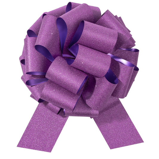 LeZakaa 12" Purple Gift Bow - Giant Glitter Pull Bow Car Bow Giant Big Pull Bow for Large Gift Decoration Birthday Bows Wedding Bow Holiday Bow Christmas Bow (1 Pack)