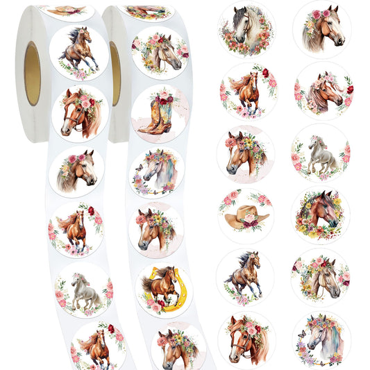 Cowgirl Sticker Roll Horse Stickers - 1000 ct