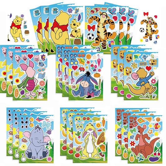 Bear Character Make-a-Face DIY Sticker Sheets – 24 Pack