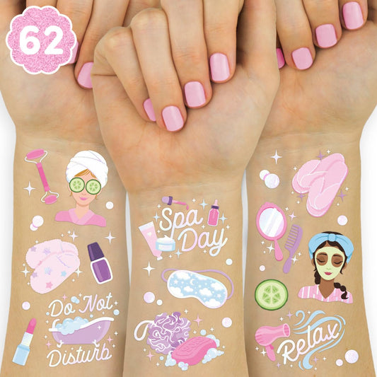 Girls Spa Temporary Tattoos Birthday Party Favours – 62 Designs