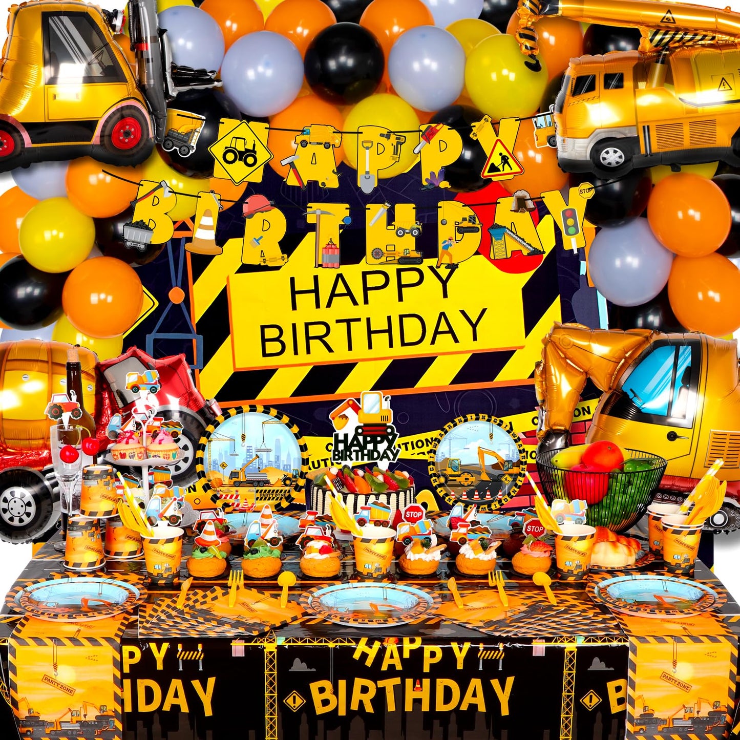 Construction Birthday Party Decoration Kit – 175 Piece