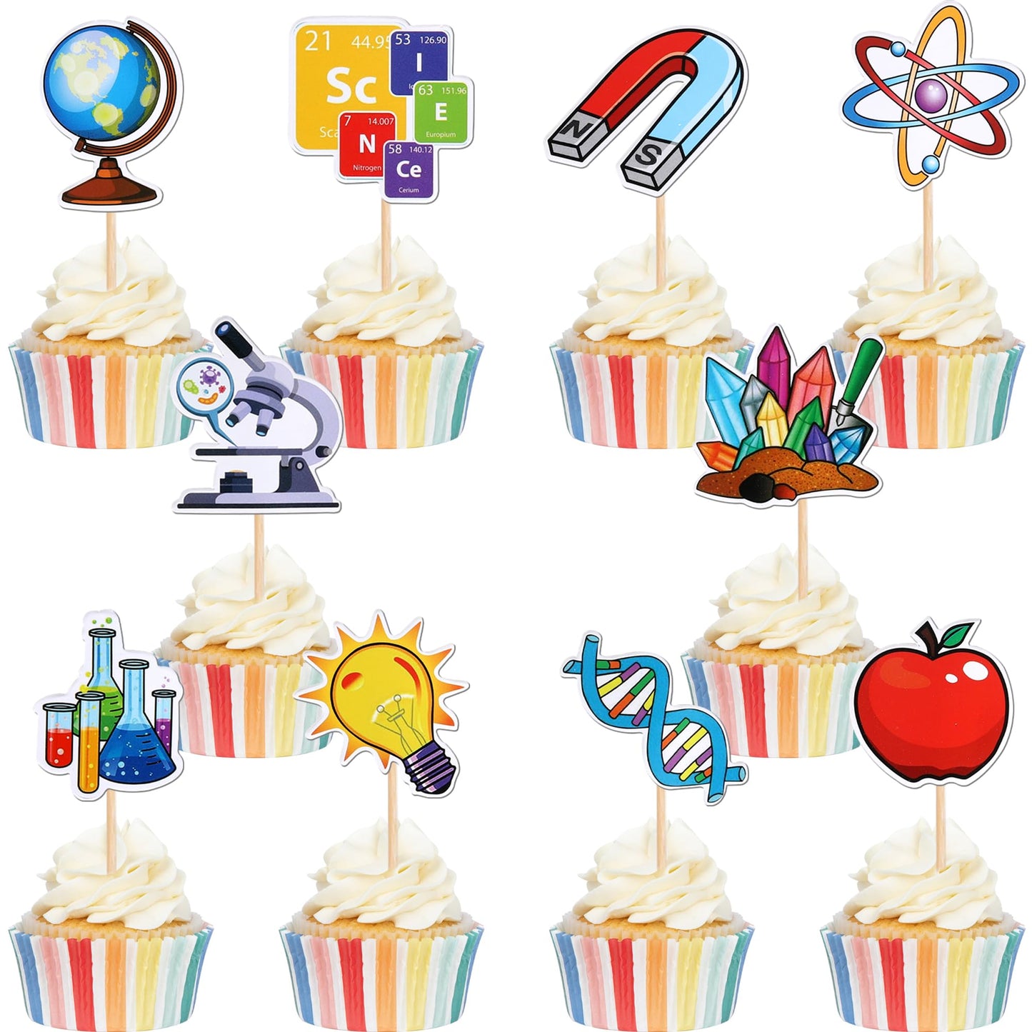 Science Rocks Cupcake Toppers Double-Sided – 30 Pack