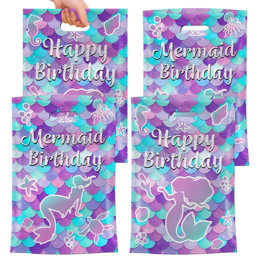 Mermaid Party Plastic Favor Bags - 40 ct