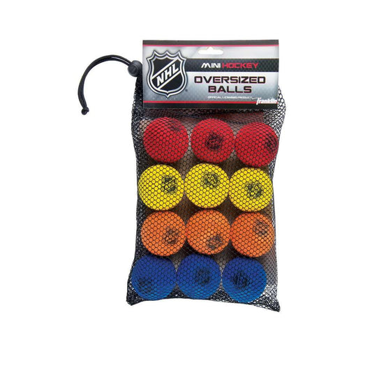 Franklin Sports Knee Hockey Foam Balls – 12 Pack, Assorted Colours