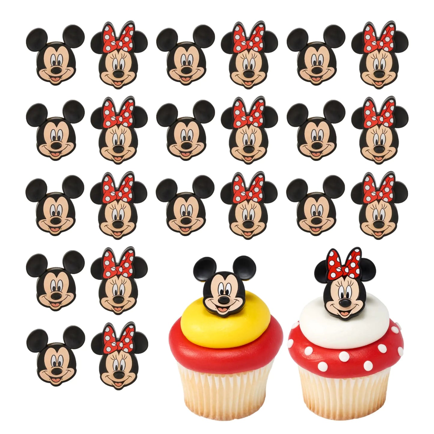 Classic Mouse Character Cupcake Ring Toppers - 24 ct