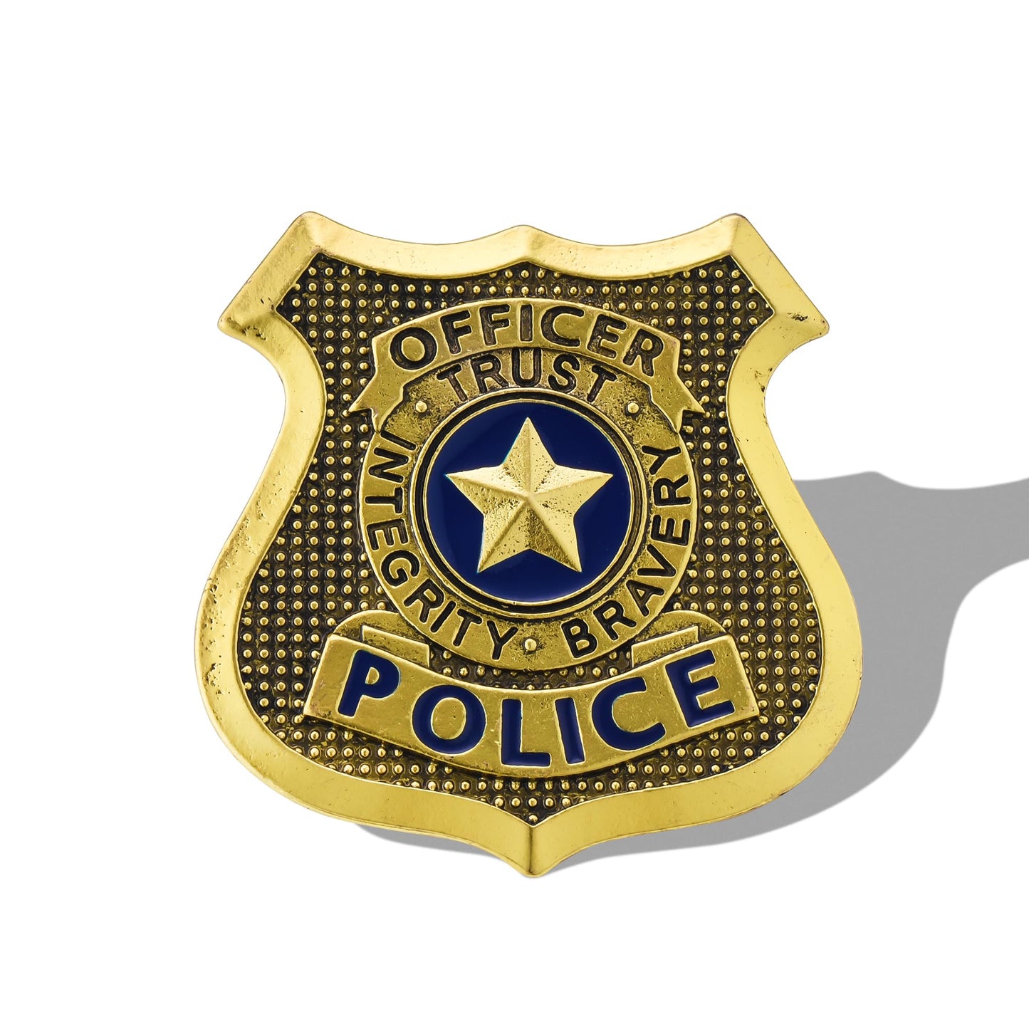 Gold Police Badge Pin Officer Badge Brooch for Women