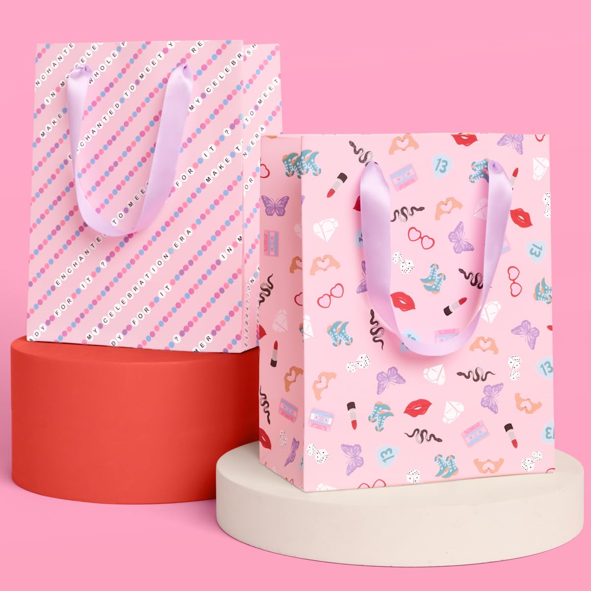 xo Fetti Eras Gift Bag Set - 6 pcs | Lover Birthday Gift Wrap Pink Decorative Christmas Bag Bachelorette Party Favor