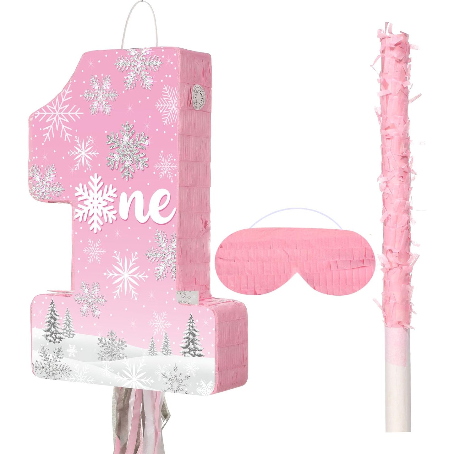 Winter Onederland Snowflake Piñata Set – Girls 1st Birthday