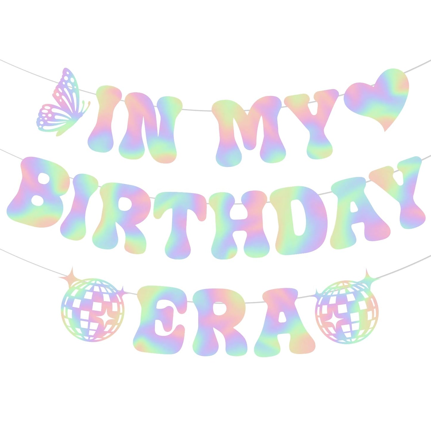In My Birthday Era Glitter Laser Pre-Strung Birthday Banner
