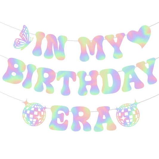 In My Birthday Era Glitter Laser Pre-Strung Birthday Banner