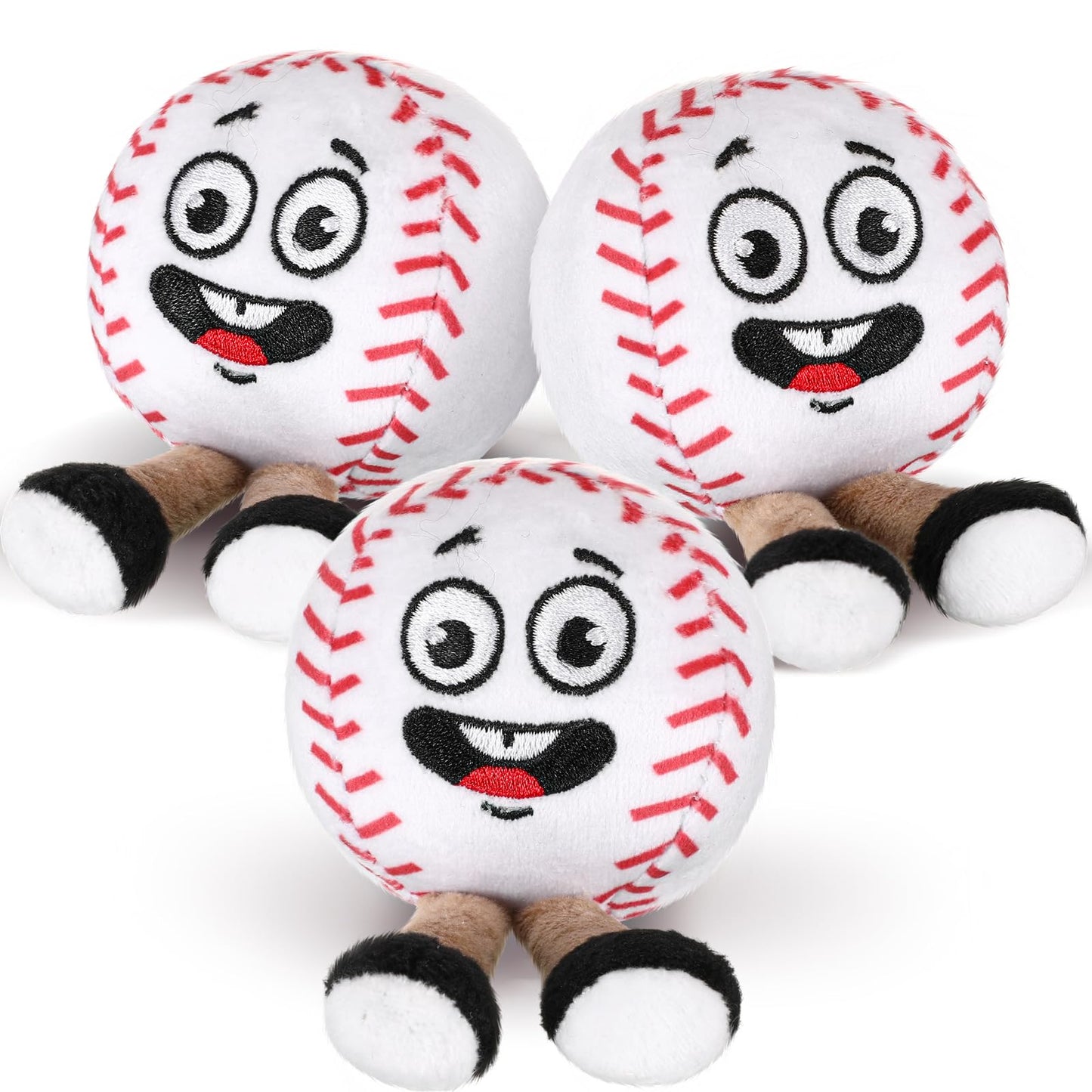 Baseball Mini Plush Toys Party Favors - 3 ct