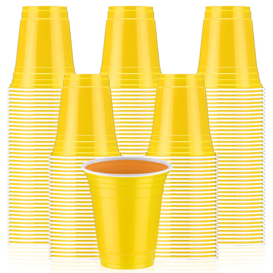Yellow Plastic Party Cups 12oz - 100 ct