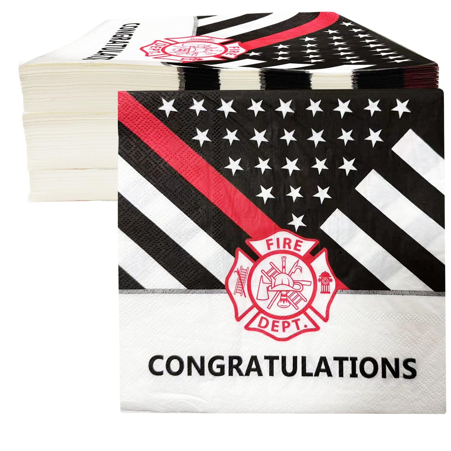 50 Pcs Firefighter Theme Napkins Firefighter Fireman Graduation Party Retirement Party Birthday Party SuppliesFirefighter Appreciation
