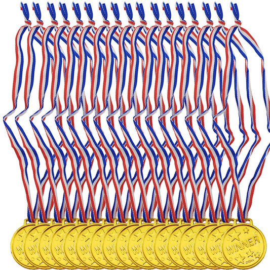 ROYHOO 26PCS Kids Plastic Winner Medals Winner Award Medals for Kids Sports Awards Games Competitions Prizes Party Favors and Decorations