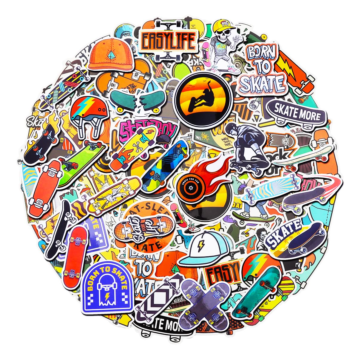 Skateboard Stickers Party Favors - 100 ct