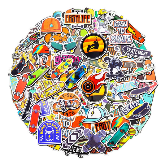Skateboard Stickers Party Favors - 100 ct
