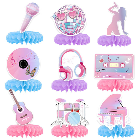 Music Lover Honeycomb Table Centrepieces for Singer Birthday Party