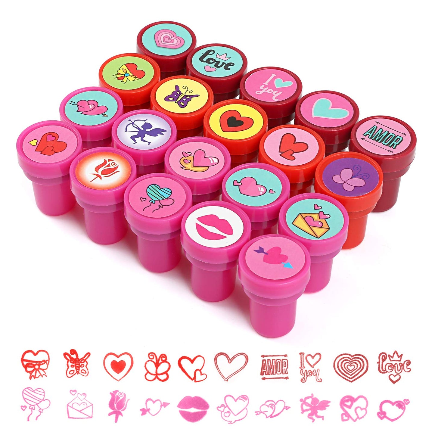 Valentine's Day Self-Inking Heart Stamps Party Favours