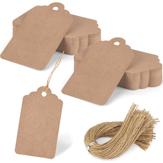 Brown Blank Gift Tags with String – 120 Pack