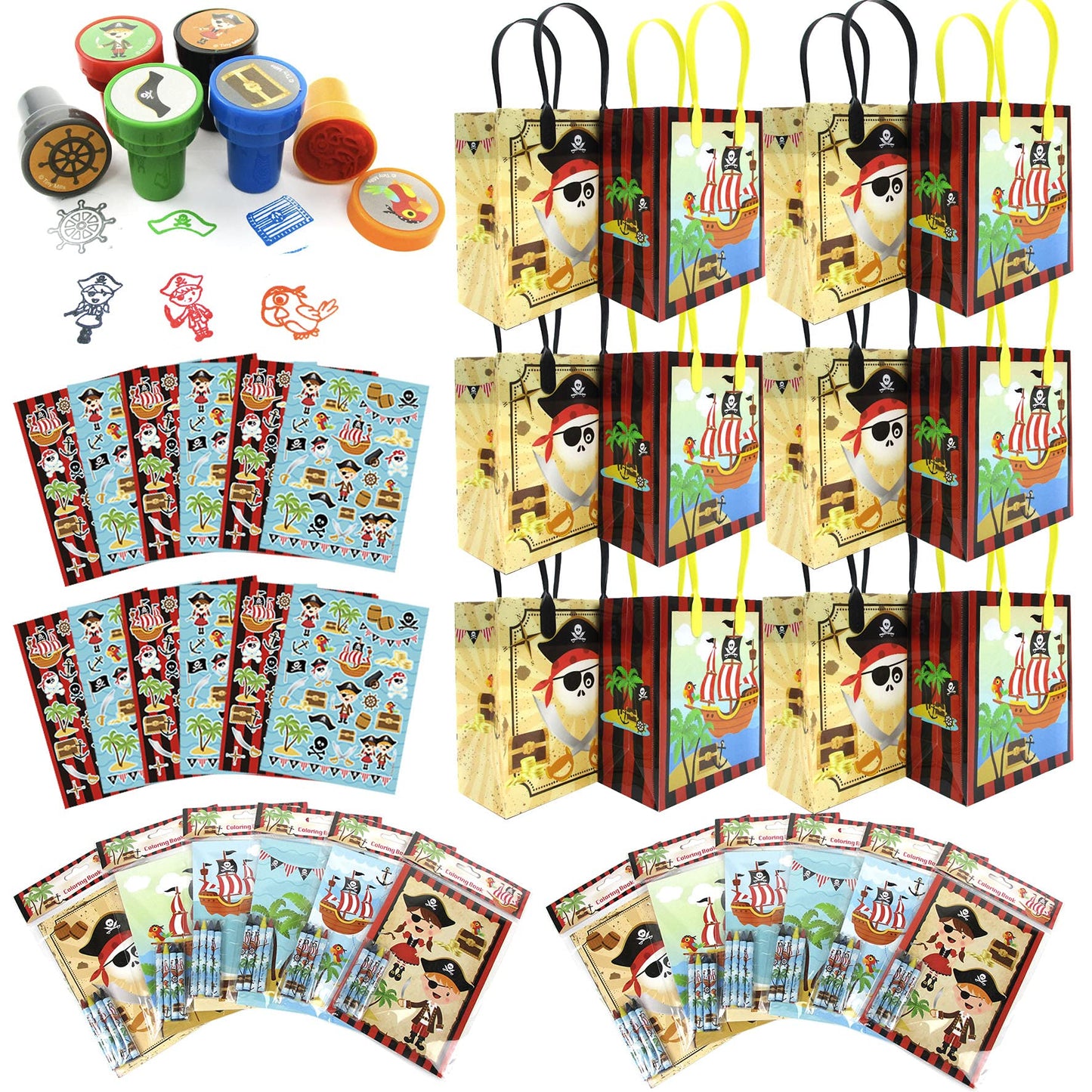 Pirate Birthday Party Favour Set – 108 Piece for 12 Guests