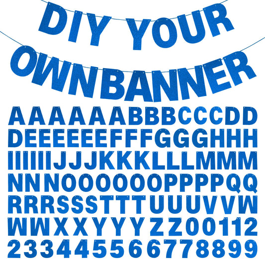 Blue Glitter DIY Customisable Banner Kit – 107 Pieces