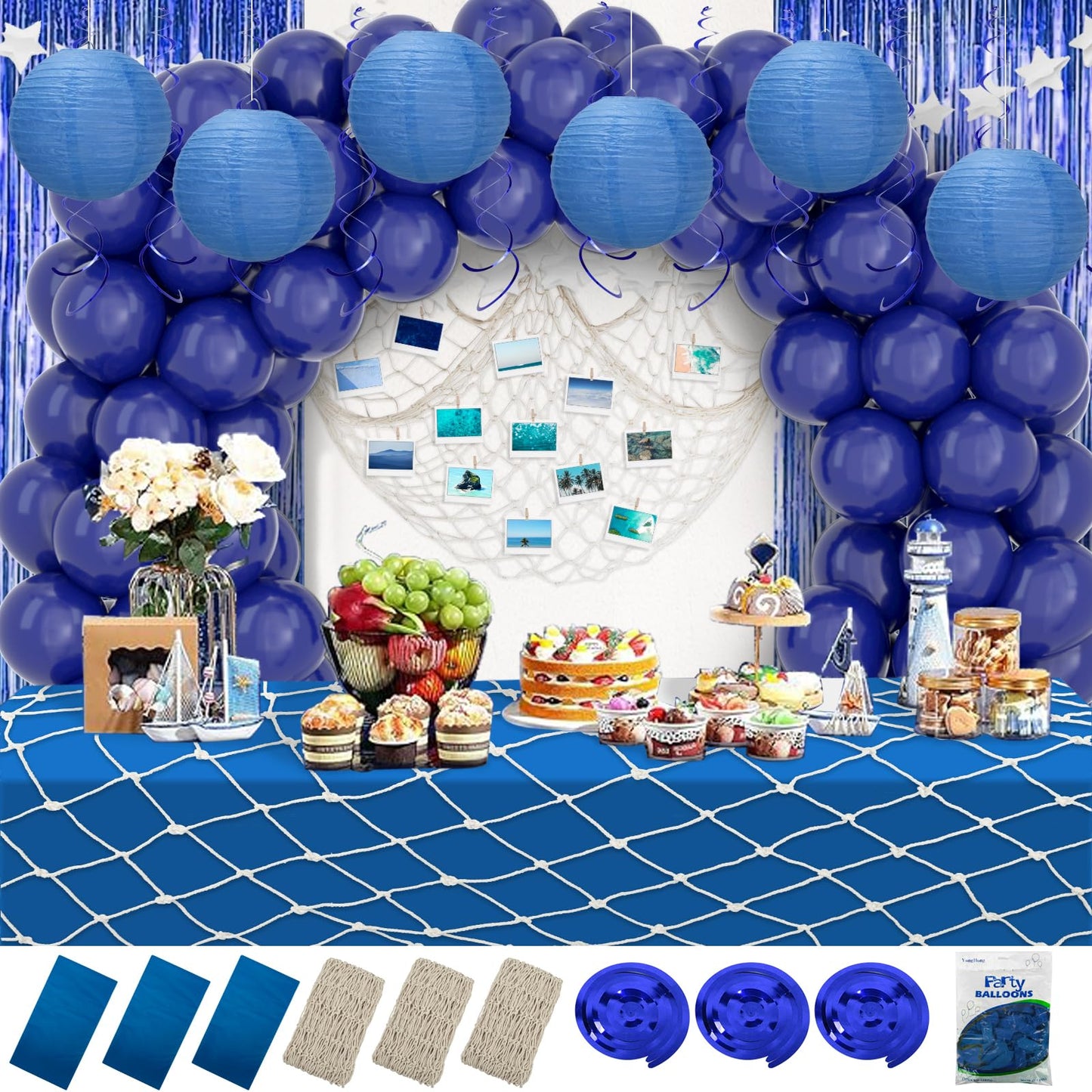 Nautical Ocean Theme Party Decoration Set – 80 Piece