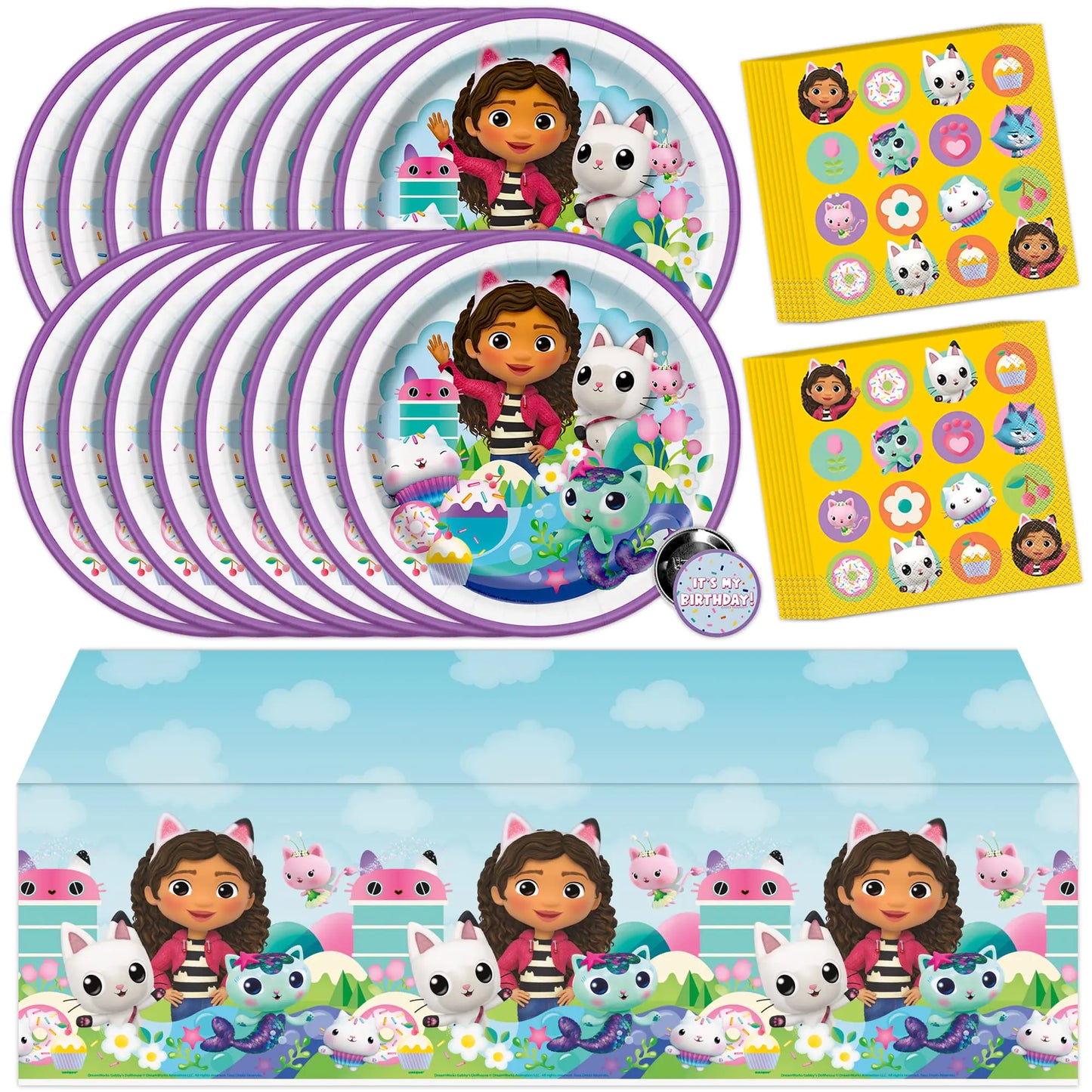 Cute Kitty Dollhouse Character Party Set