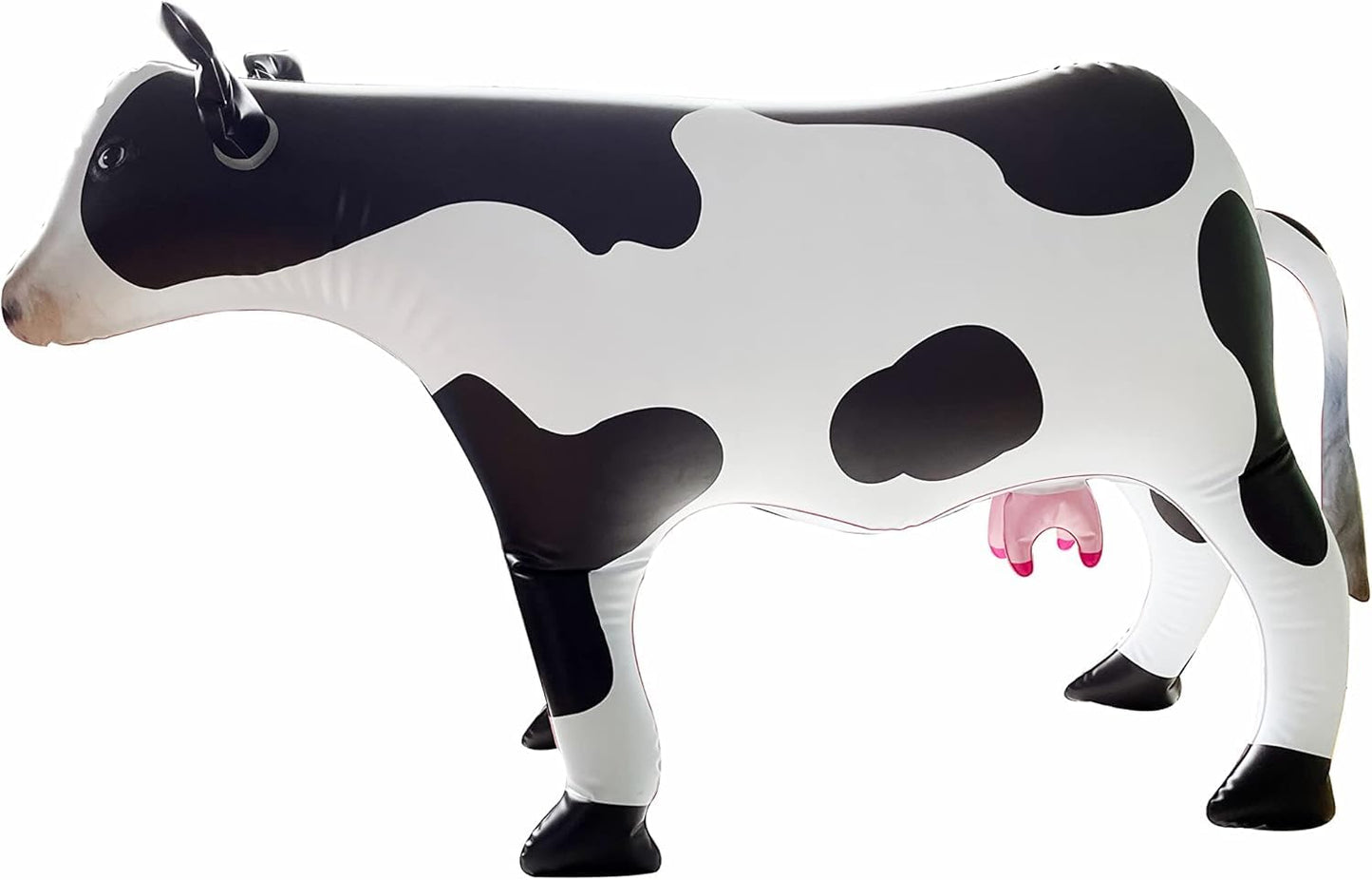 ILEISURELY Inflatable Cow 37" Farm Birthday Decorations Blow up Cow Toy for Animals Theme Party Pool Birthday Halloween and Christmas Milk White 1 pc