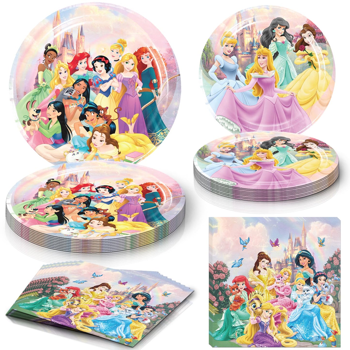 Princess Party Tableware Set - 60 ct