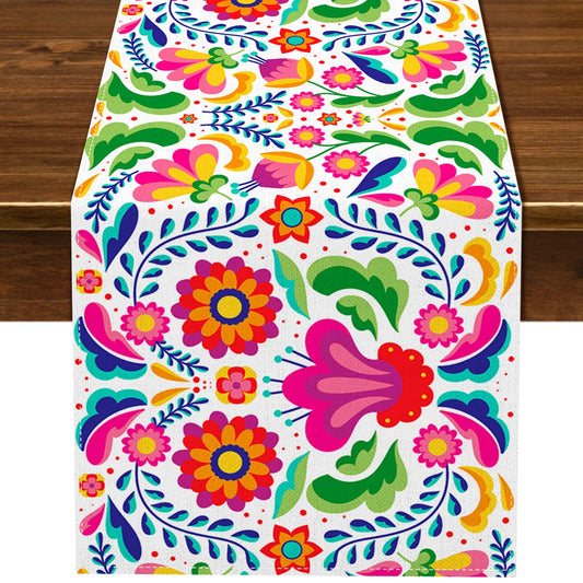 Cinco de Mayo Rustic Linen Table Runner