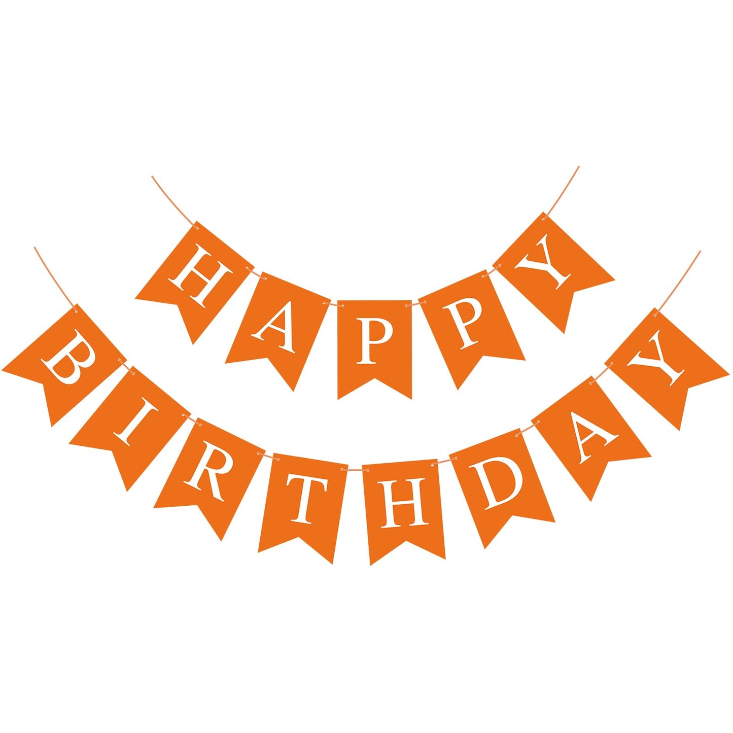Orange Happy Birthday Bunting Banner