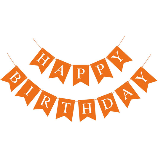 Orange Happy Birthday Bunting Banner