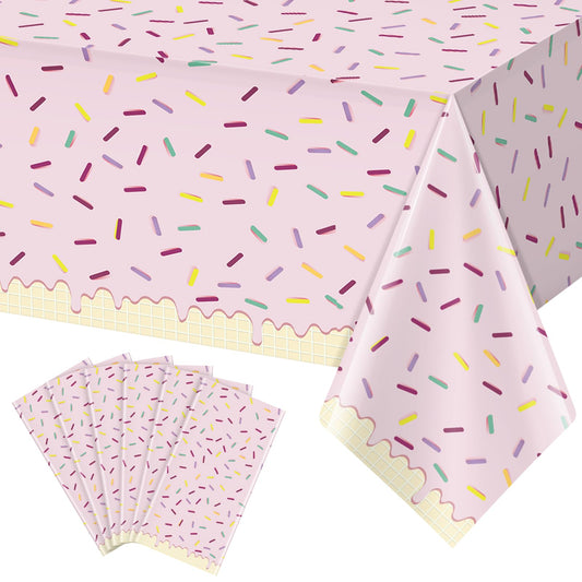 Donut Sprinkle Plastic Tablecloth - 6 ct
