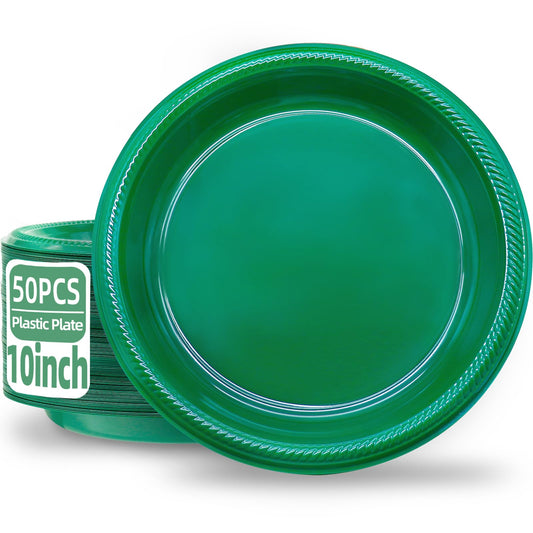 Green Classic Disposable Dinner Plates – 50 Pack