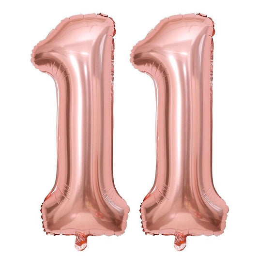 Rose Gold Number 11 Giant Foil Balloon - 40 Inch