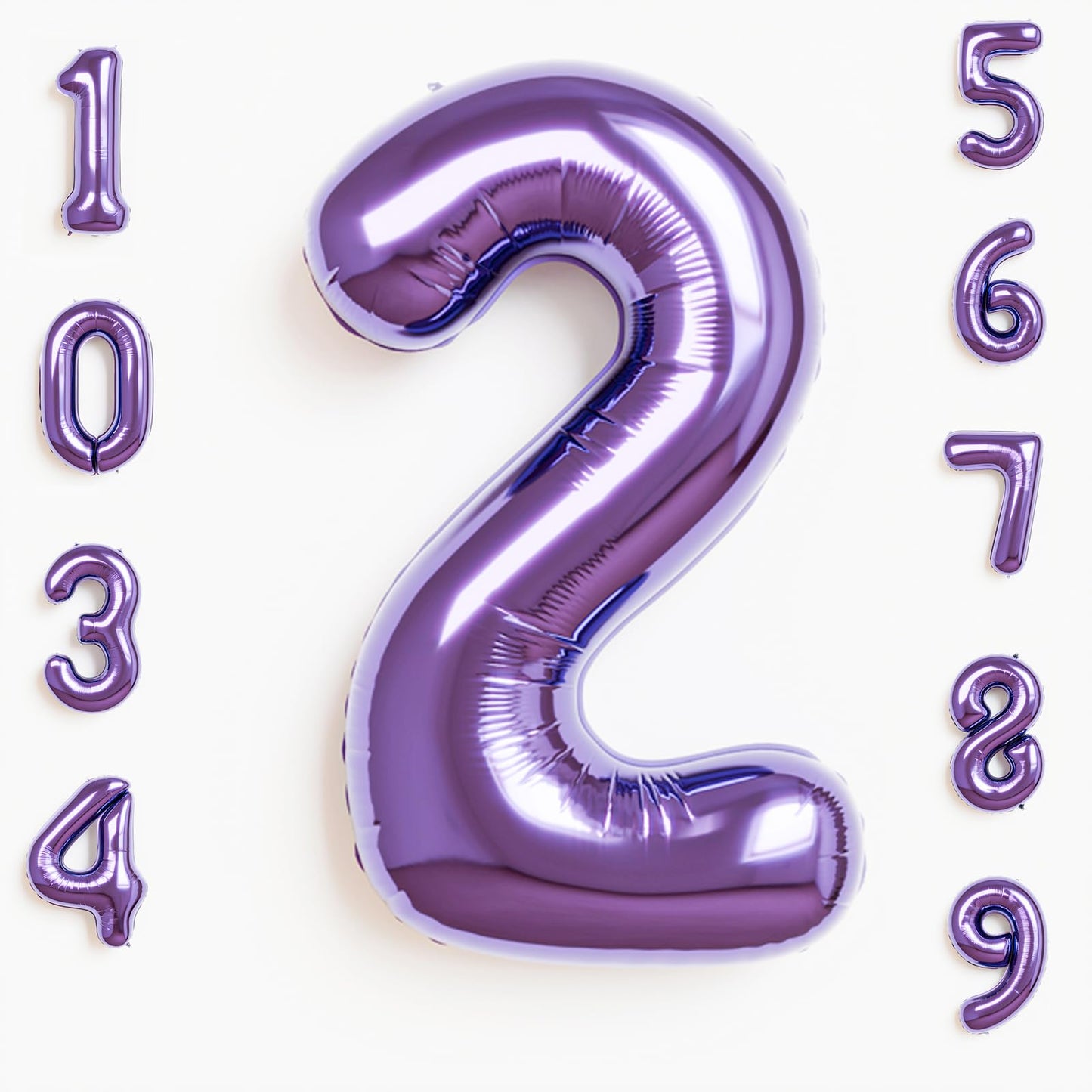 Purple Number 2 Giant Foil Birthday Balloon - 40 Inch