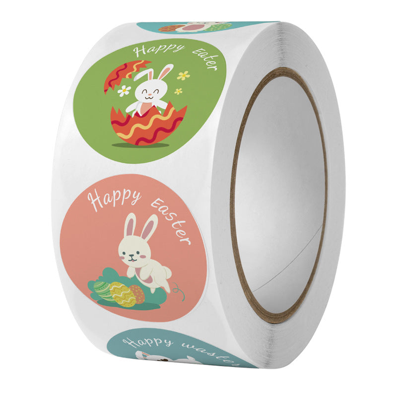 Easter Bunny Festive Sticker Roll - 500 ct