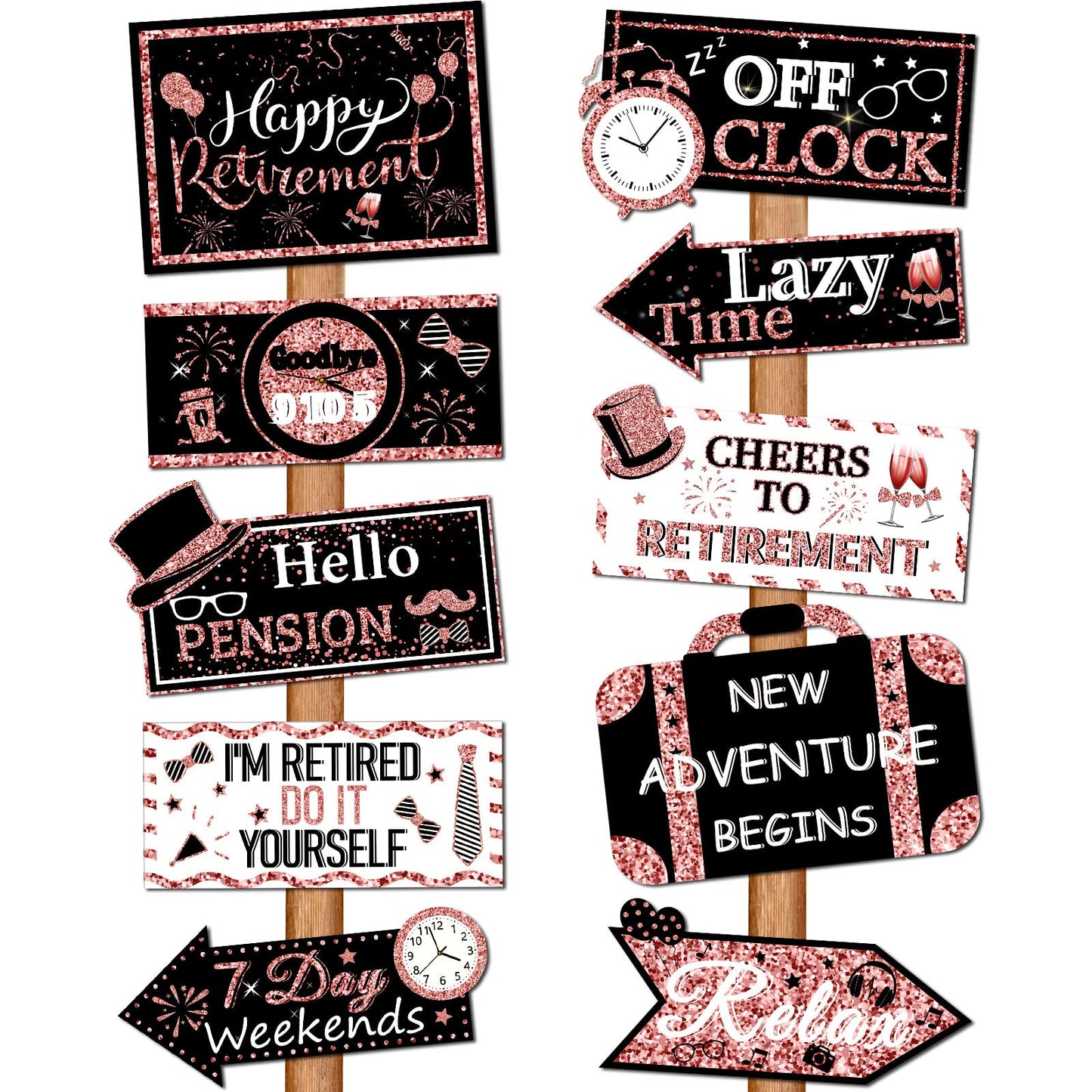 Retirement Party Banner & Directional Signs Set - 20 ct