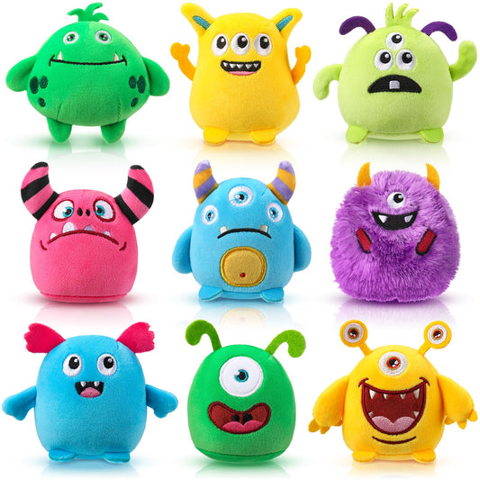 Mini Stuffed Monster Keychains – 9 Pack