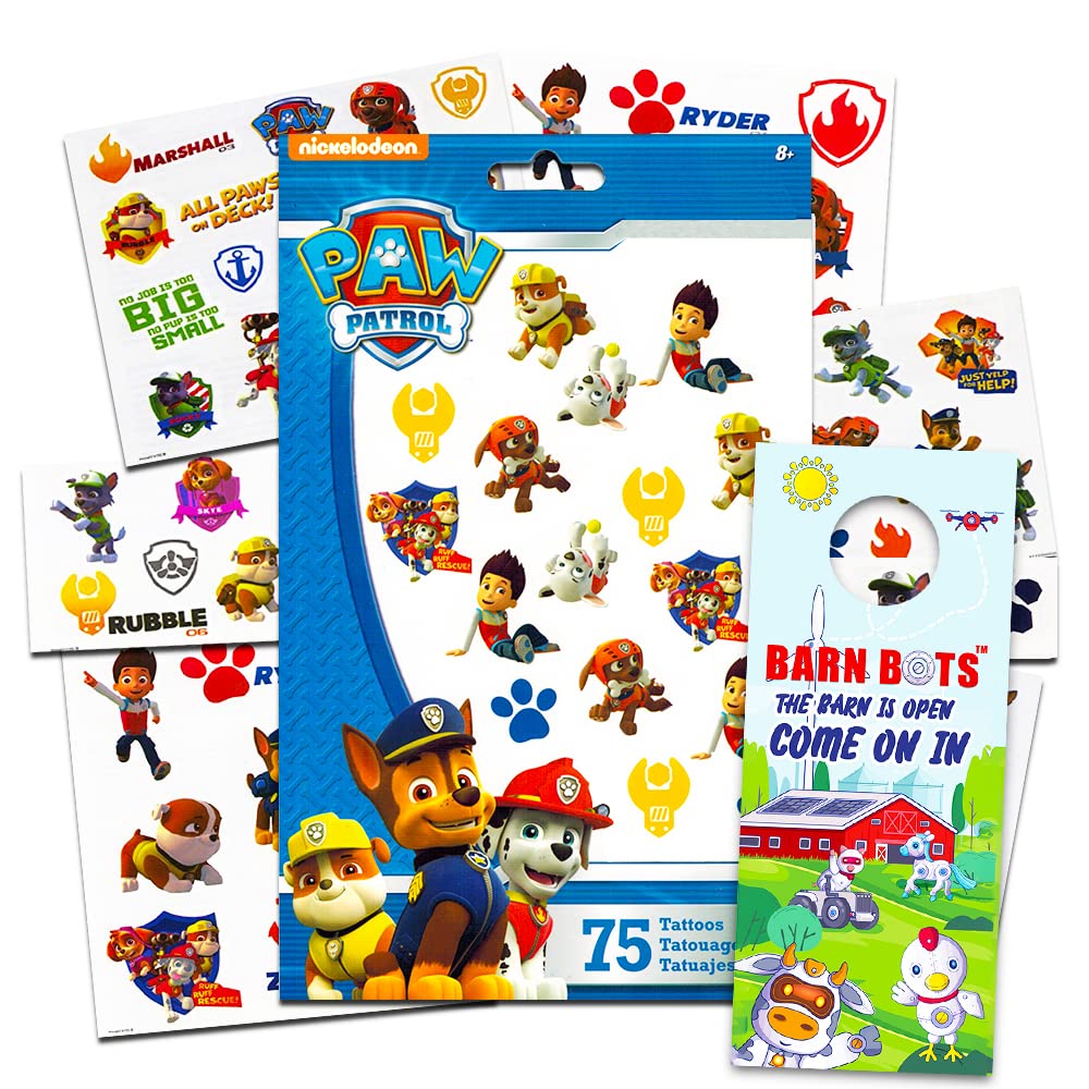 Blue Dog Character Temporary Tattoos – 75 Pack
