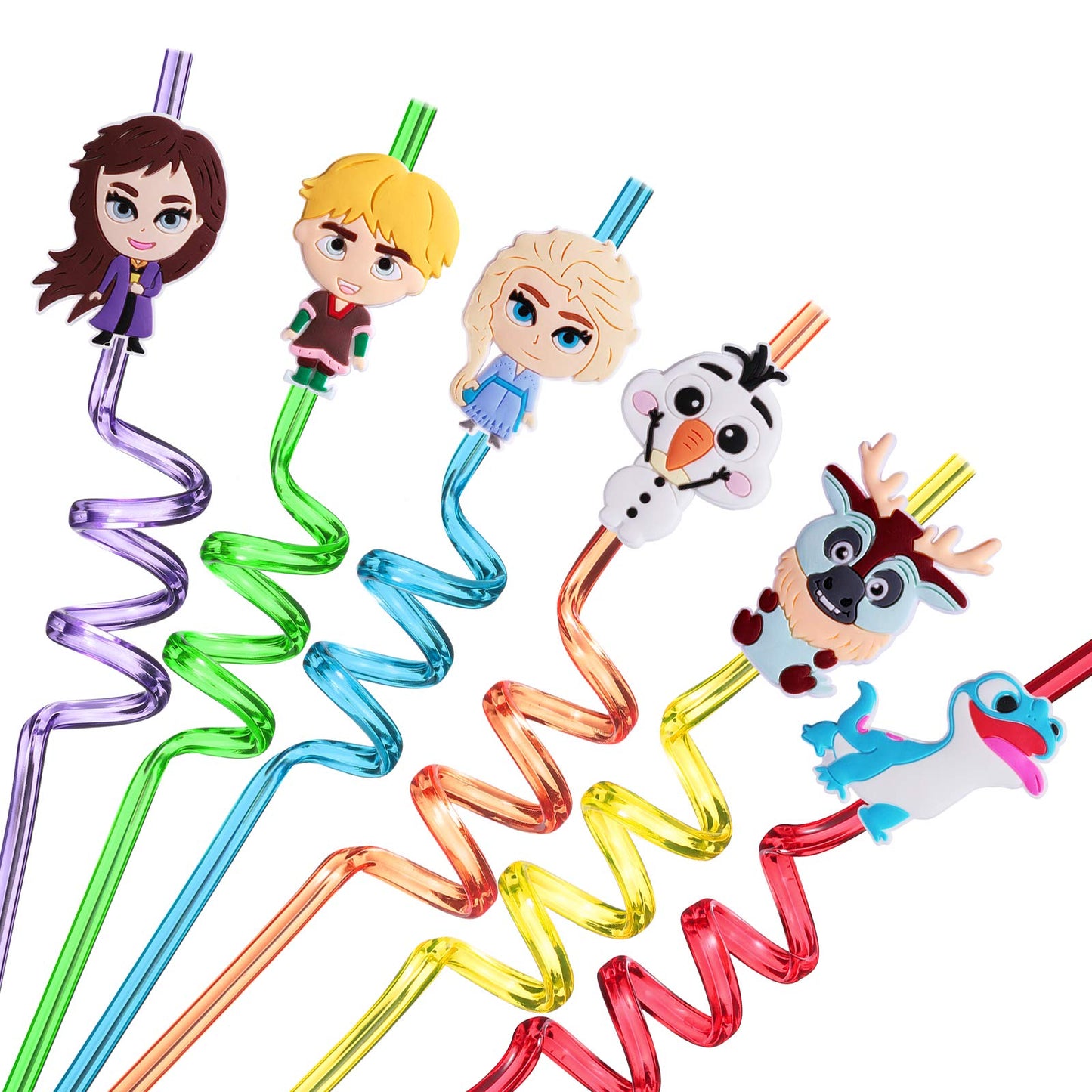Ice Princess Reusable Silly Party Straws – 24 Pack