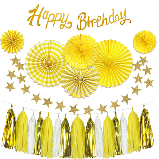 Yellow Birthday Party Decorations Kit